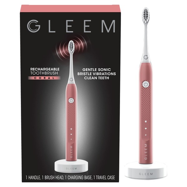 Gleem Rechargeable Electric Toothbrush, Coral
