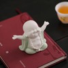 Houlu 3.15 Inch Small Green Laughing Buddha Statue for Home