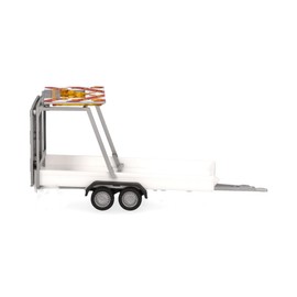 Herpa Accessories Traffic Safety Trailer 2 Axles White Scale 1:87 Miniature Model Plastic