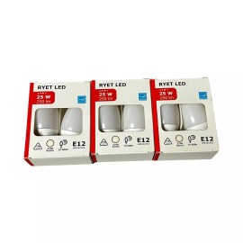 Ikea Set of 3 Ryet LED Bulb E12 250 Lumens, Chandelier Opal 604.387.29 (2Packs)