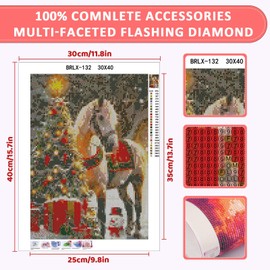 Skyboda Horse Diamond Art Kits for Adults Beginners, Christmas Tree Diamond Painting Kits for Adults,5D Full Drill DIY Diamond Dot Gem Art Kit Wall Home Decor Arts Craft 12x16 inch