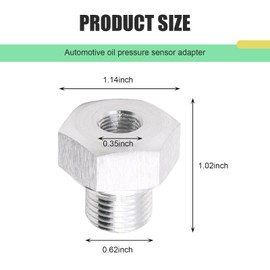 Zikefest LS Oil Pressure Adapter, LS Engines Swap Oil Pressure Sensor Adapter, M16-1.5 to 1/8 NPT LS Swap Oil Pressure Sensor Fitting, for GM LS Engines LS1 LSX LS3 4.2L 4.3L 4.8L 5.3L 6.0L 6.2L