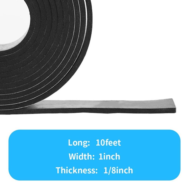 DEVNOL Neoprene Solid Rubber Strips with Adhesive Backing 1/8 (.125)"