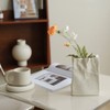 Crinkle Paper Bag Shape Ceramic Vase, Large Capacity for Flower