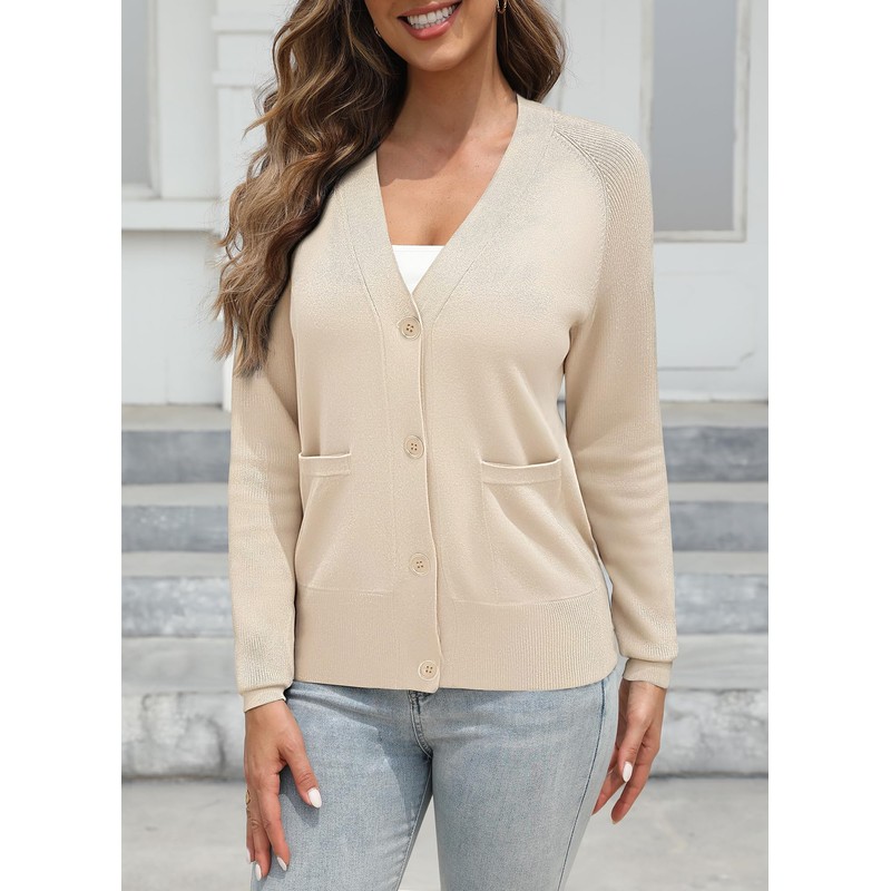 Urban CoCo Women's Cardigan Solid Button Down Long Sleeve Classic