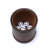 Leather Dice Cup Set Felt Lining Quiet Shaker with 5