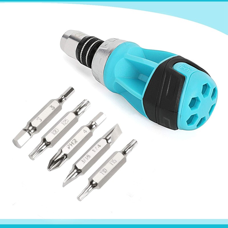 DURATECH Interchangeable Screwdriver Screwdriver Set 12-IN-1 Ratchet Screwdriver Quick Release