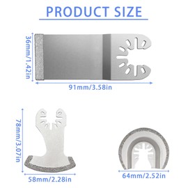 ECOMAID 6PCS Oscillating Multi Tool, Diamond Oscillating Tool Blade Set Professional Diamond Multitool Blades Kit for Grit Grout Removal