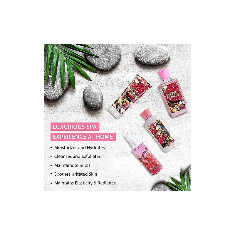 Set Regalo Baño Cuerpo Algodón Azúcar Kit Viaje Piezas Loción