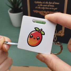 Azeeda 'Cute Kawaii Mango' Keyring Tape Measure/Spirit Level Tool (KM00038652)