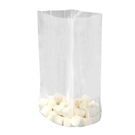 Gusseted Plastic Poly Bag - 8x4x24 & (1000Bags)1.5Mil | Clear Heat Sealable | Durable Open Top Plastic Bags for Party Favor, Cookie, Candy, Small Gift Wrapping, Dessert, Bakery Bags