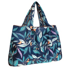 Wrapables Durable and Large Nylon Reusable Shopping Bag, Foliage