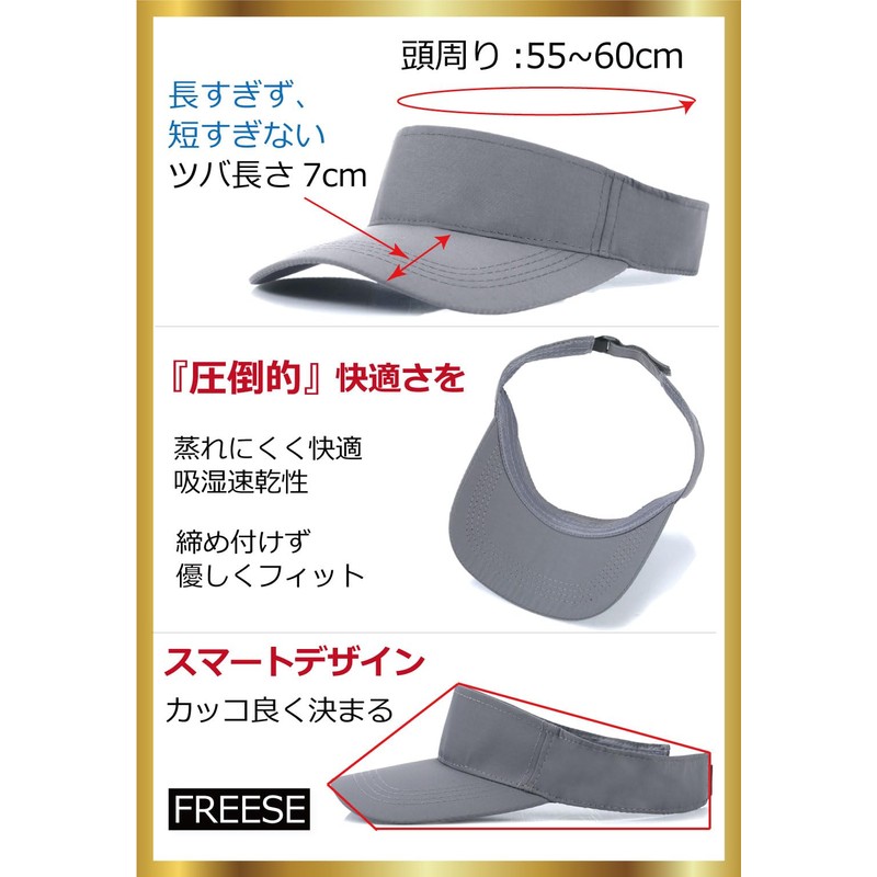 FREESE Men's Golf Sun Visor, Sun Protection, Tennis, Running, Moisture