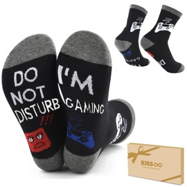 Teen Boy Gifts for Boyfriend Do Not Disturb I'm Gaming Funny Socks Fathers Day Dad Gifts from Daughter (US, Alpha, One Size, Regular, Regular, Gaming)