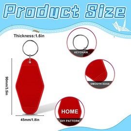 Taicols 40pcs Blank Hotel Motel Keychain, Vintage Keychains, Hotel Key Tags, Heat Ornament Double-Sided Heat Transfer Keychains, Motel Keychain Blank with Ring for DIY Crafts Ornament Zipper