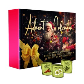 Flower Seeds Advent Calendar 2024-24 Days Christmas Countdown Advent Calendar with Flower Seeds & Greenhouse. Christmas Gifts & Birthday Gifts