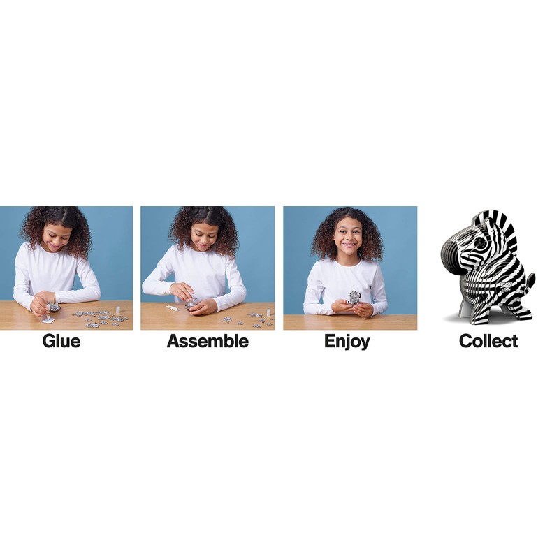 EUGY 3D Zebra Model, Craft Kit, Multi-Colour