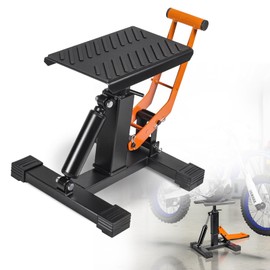 Adjustable Motorcycle Lift Stand – Sport Bike Jack with Height-Adjustable Hoist Table for Dirt Bikes, Motorcycles– Durable & Portable Hydraulic Lifting Stand for Maintenance and Storage (Orange)