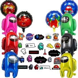 Cartoon Party Decorations Set with Photo Props and Balloons