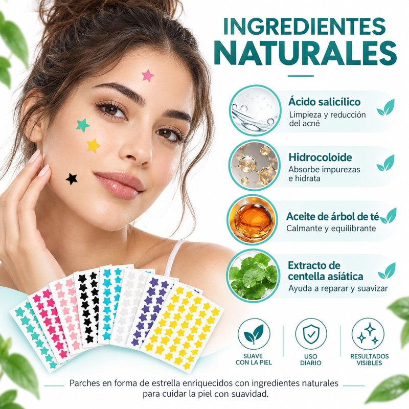 Parches para Acne, 320 Pcs Parches para Granos Estrella de