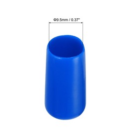 Rebower 50 Pack Screw Thread Protector Cover Rubber End Caps, [for Screw, Bolt, Rod End Cap] - 3/8 inch(9.5mm) Inner Dia/Blue