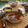 SILVERANT Titanium Camping Plates, Outdoor Dishware with Folding Handle Portable