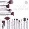 Mist Jewel Brochas De Maquillaje 14 Piezas Plateadas Pelo Sintetico