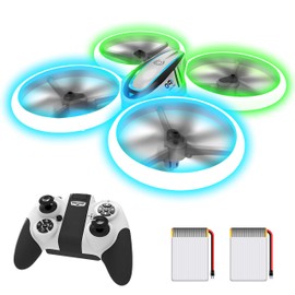 AVIALOGIC Q9s Kids RC Helicopter with Blue and Green Lights and 360° Rotation, RC Drone with Altitude Hold and Headless Mode, Great Gift for Boys and Girls
