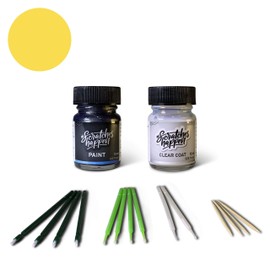 ScratchesHappen Exact-Match Touch Up Paint Kit - Giallo Lime (928/A) for Vespa - Essential (Paint + Clear Coat)