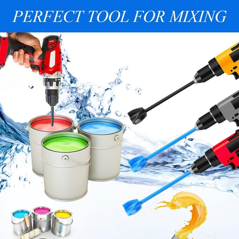 Resin Mixer Paddles, 4 Piece Set Paint Stirrers Drill Attachment,Reusable