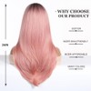Esmee Synthetikhaar-Perücke für Damen - Langer Glatter Gestufter Pink-Ton mit