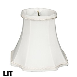 Royal Designs, Inc. Decorative Inverted Corner Trim Bell Chandelier Shade CS-714WH, White, 3 x 5 x 4.5