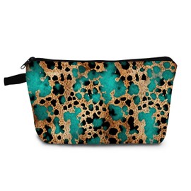 YULUENZE Leopard Present Cheetah Makeup Bag Cute Small Organizer Bag with Zipper Leopard Print Cosmetic Bag Calaite Pattern Birthday Presents for Cheetah Lovers Women Sisters Friends