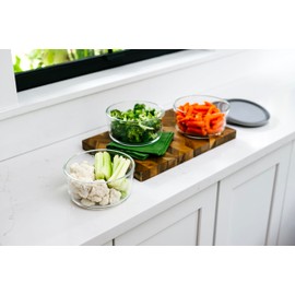 DURA LIVING 6-Piece Glass Food Storage Containers Set (3 Containers + 3 BPA-Free Lids) | 4-Cup, Leakproof | Microwave, Freezer, Oven & Dishwasher Safe | Ideal for Meal Prep & Pantry Organization