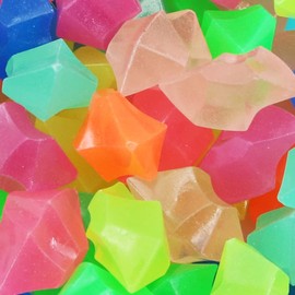 VOANZO 100 Pieces Luminous Stones Ice Cube Tray Luminous Stones for Garden Gravel Garden Path Yard Aquarium Decoration (25x18mm, Mixed Colors)