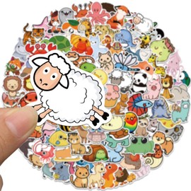 100 PCS Cute Animal Stickers-Prize Box Toys for Kids Classroom, Water Bottle Stickers for Kids Waterproof,Waterproof Vinyl Reward Stickers for School Students Gifts