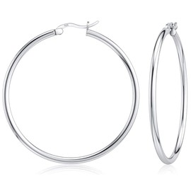 Savlano 925 Sterling silver Round Hoop Earrings for Women Comes in 30MM-65MM (40)