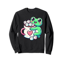 Kawaii Frog Hot Chocolate Marshmallow Sweatshirt