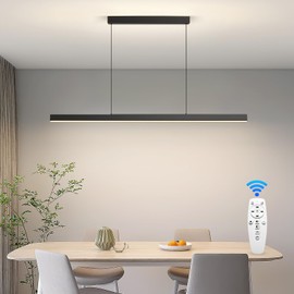 LED Island Lights, 3300k-6500K Dimmable Pool Table Light with Remote, Modern Pendant Lights for Kitchen, 71" LED Linear Pendant Light Fixtures Dining Room Living Room Office Bar Billiard Room