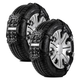 Zento Deals Car Snow Tire Chains – Heavy-Duty Anti-Slip Traction Device for All Seasons Black Upgrade – Durable Emergency Tire Chains for Cars, SUVs, and Trucks