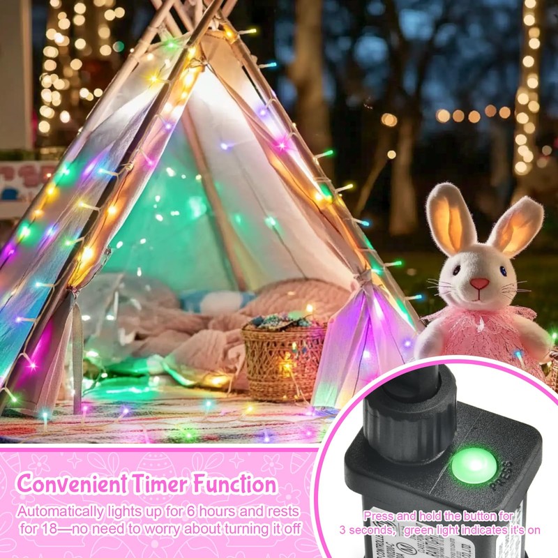 cshare Easter String Lights, Pastel Easter Lights Plug in with