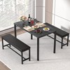 VECELO 3-Piece 63" Extendable Kitchen Table with Benches/Chairs, Modern Breakfast