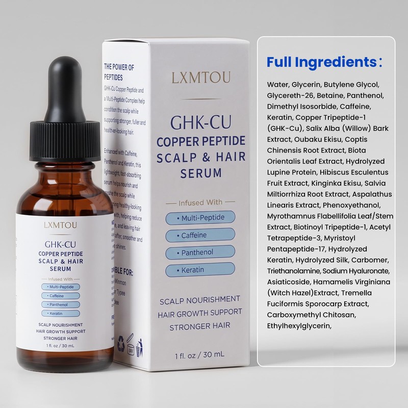 GHK-Cu Copper Peptide Serum for Hair Growth & Scalp Care,