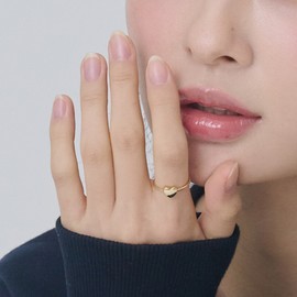 Gold&Dear 14KGP Plump Simple Heart Ring White Gold L (No. 13) / 골드앤디어 14KGP 플럼프 심플 하트 반지 화이트골드  L (13호)
