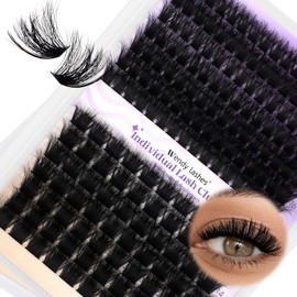 Individual Cluster Lashes D Curl Lash Clusters Effect Mixed Natural Eyelash Clusters Soft Cluster Eyelash Extensions Cluster Lashes Mink DIY Individual Eyelashes Cluster(100D+200D-3D-1216Mixed)