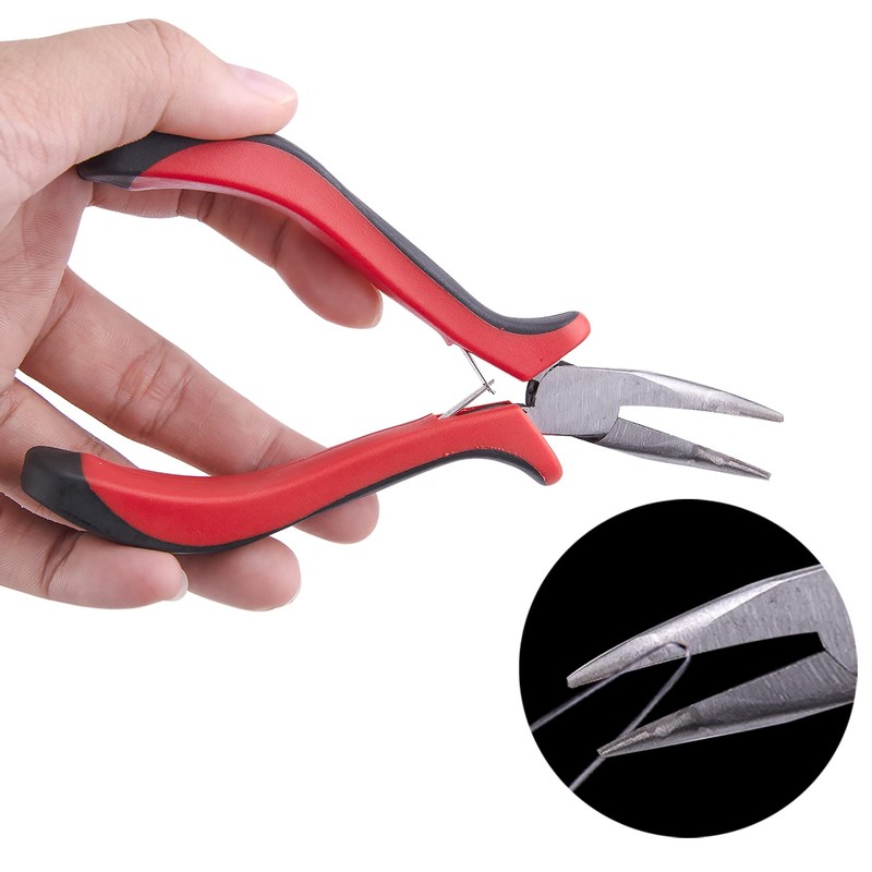 Duufin Hair Extensions Tools Kit 500 Pcs Dark Brown Micro