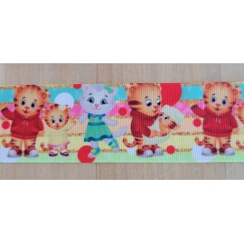7/8 & 1.5" (1 YD) Daniel Tiger Grosgrain Ribbon Katerina Kittycat Animal Cartoon - 1 1/2"