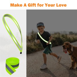 TCCFCCT High Visibility Reflective Tape Strip, Fabric Florescent Safety Tape, 1.96'' x 21.87yard Sew-on Warning Safety Trim for Clothing, School Bags and Raincoats, 3cm Reflective Width, Green