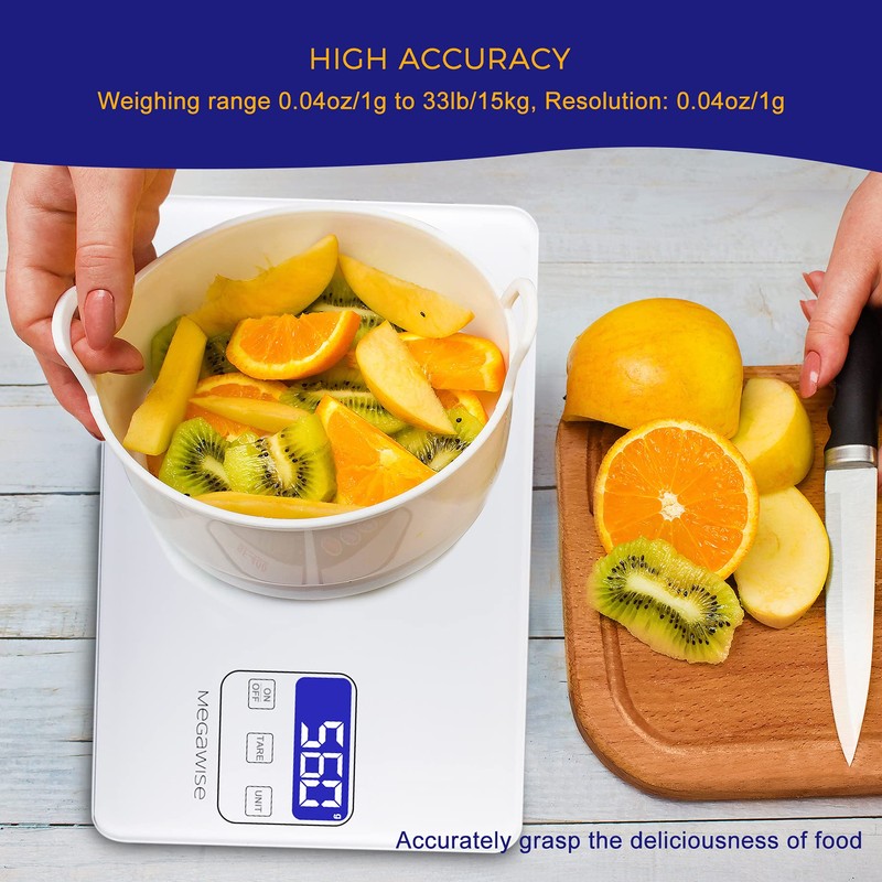 Digital Kitchen Scale K28H – Ultra-Slim Design, Precise 1g–15kg Measurement,