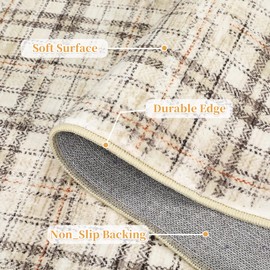 LUXLOOM Modern Washable Rug 8x10 Rug for Living Room Soft Rug Farmhouse Tartan Plaid Area Rug Non Shedding Non Slip Throw Rugs Stain Resistant Carpet for Bedroom Nursery Office Rug 8'x10' Beige